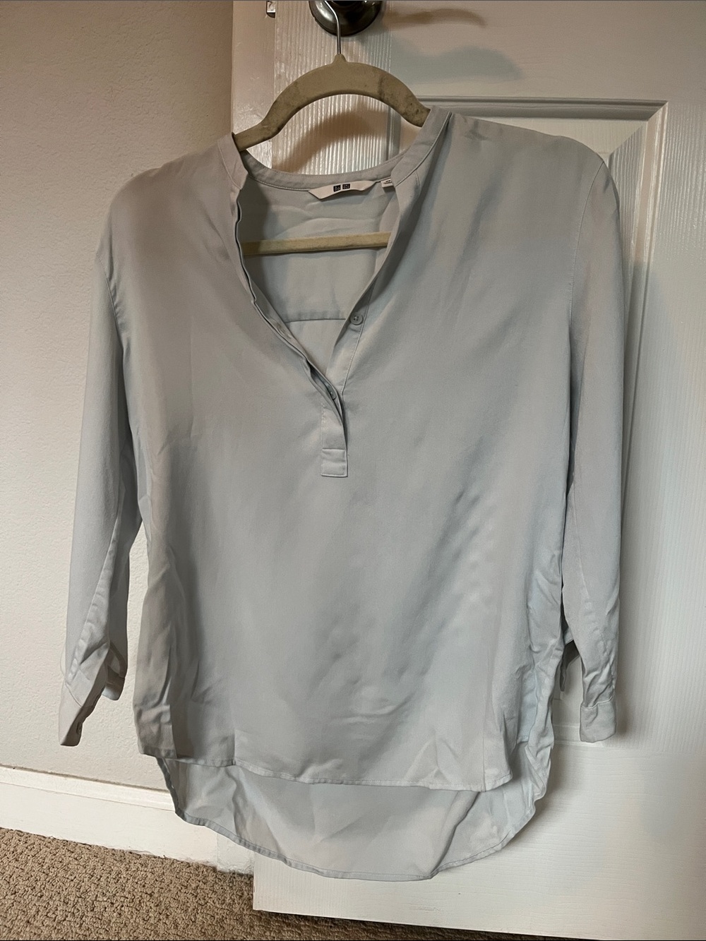 Light blue Women's Split-Neck Blouse